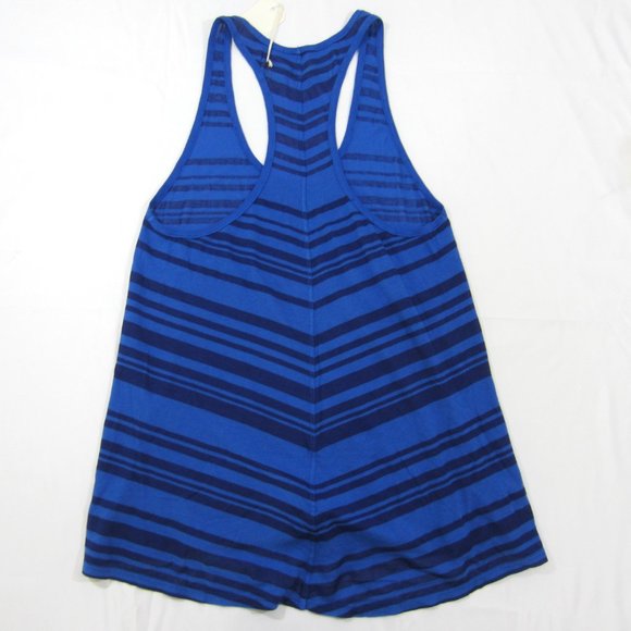 Enza Costa Striped Blue Sleeveless Lightweight Casual Sample Tank Top Sz M NWT - Picture 8 of 8